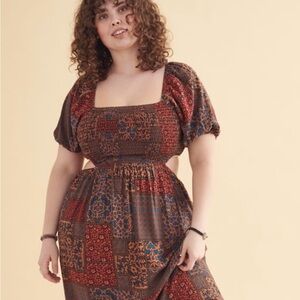 EARTHBOUND boho tile cut out maxi dress 🌞